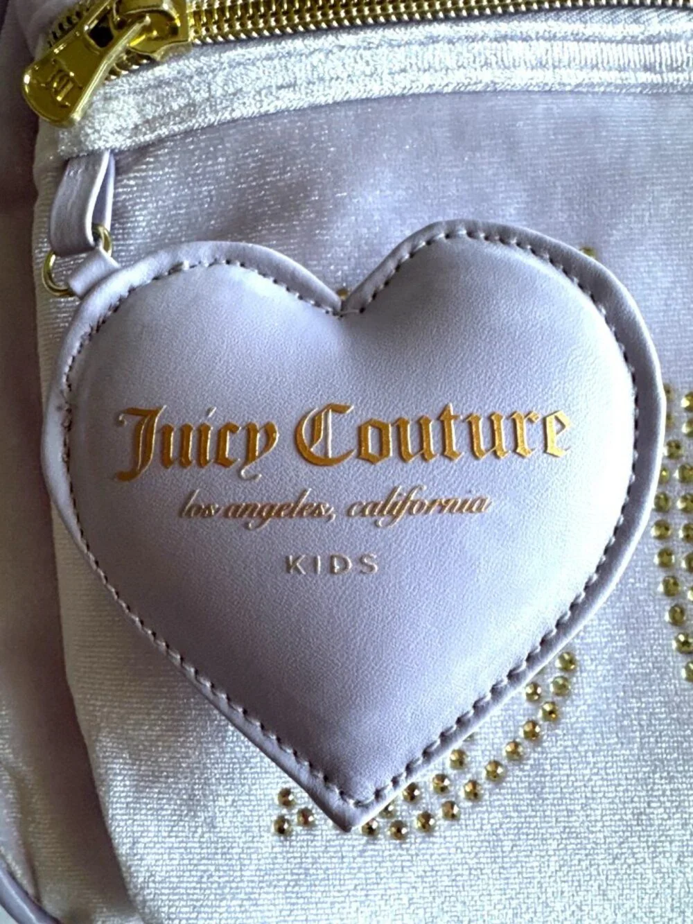 NWT Juicy Couture Kids Lavender Lilac Velvet Backpack Scottie Dog Rhinestones